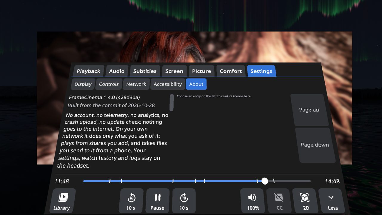 More open: the tabs along the top, Settings with its groups, and the bar below.